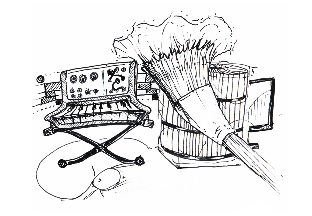 Music art tech header sketch