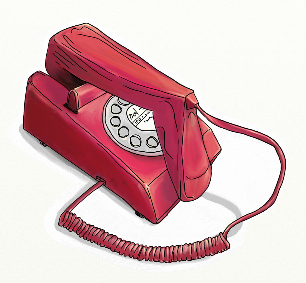 70s pink telephone